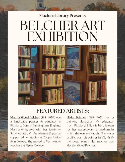 Notice for Belcher Art Exhibition at the Maclure Library